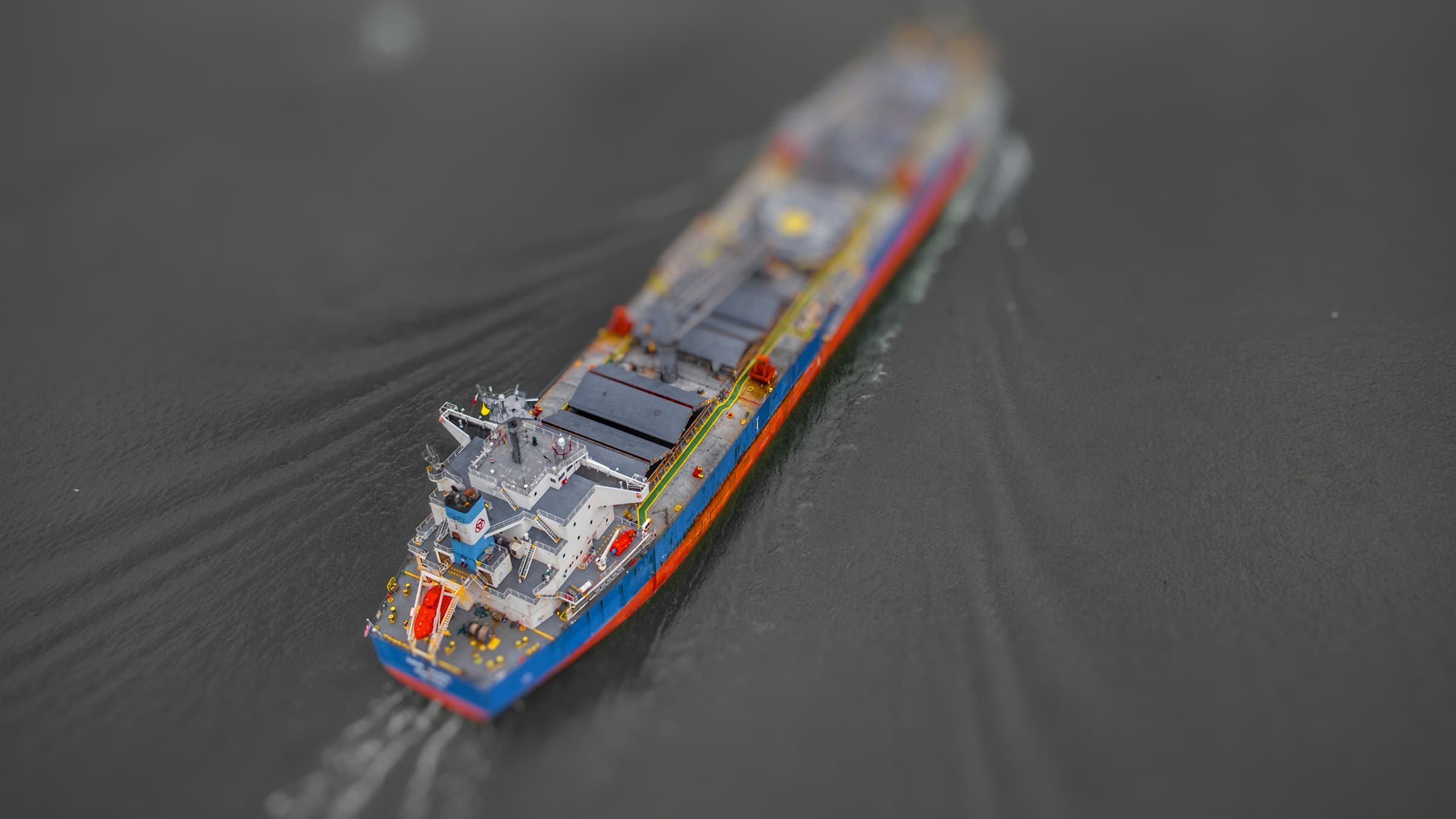 A tanker underway